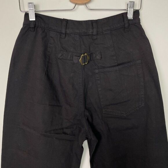 Free People x Sandrine Rose High Rise Wide Leg Cotton Jeans Button Fly Black 27 - Picture 4 of 9